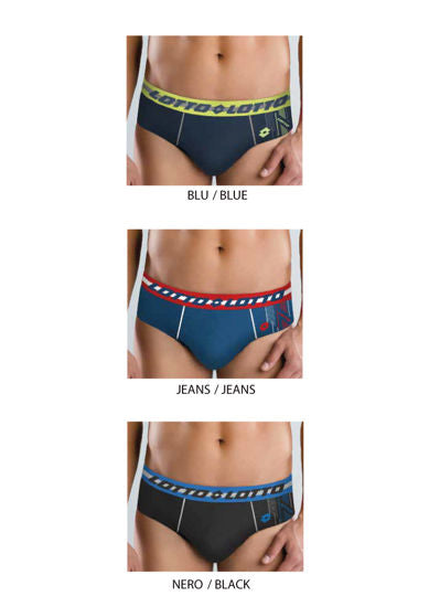 Slip in cotone elastico in vita con scritta marchio LOTTO