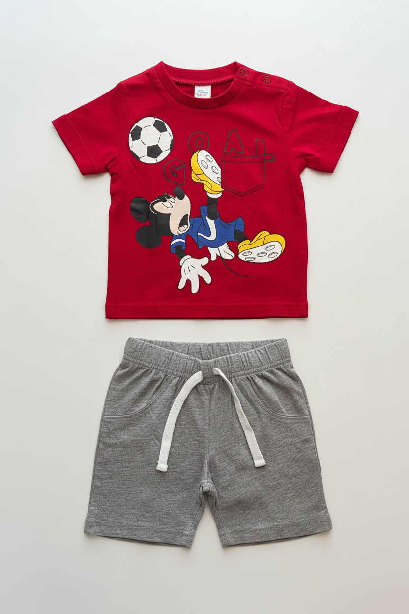 Completo Neonato Mickey Mouse "GOAL" DISNEY ELLEPI - Taglia 12 mesi