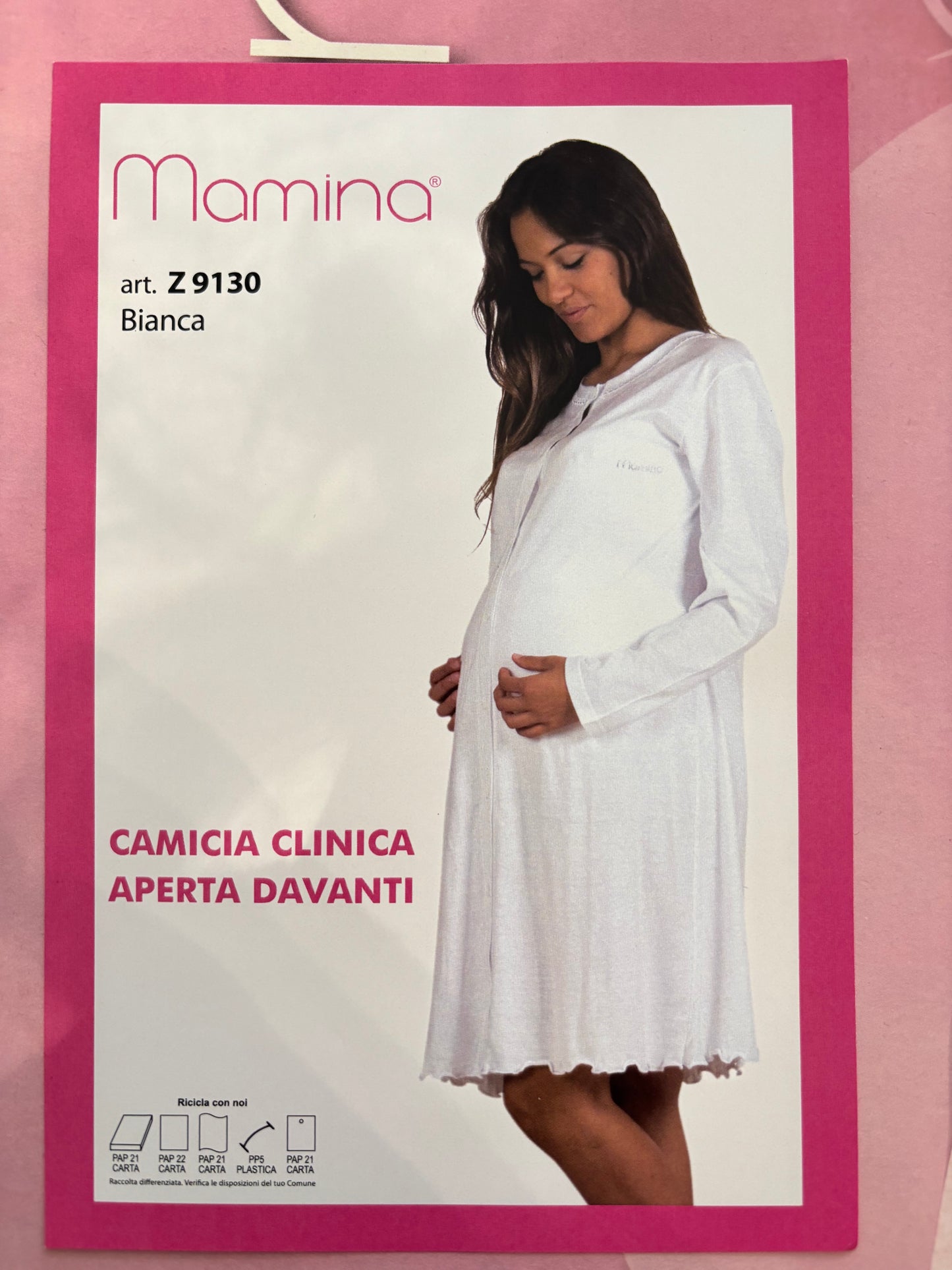 Camicia da notte donna clinica aperta davanti premaman in Jersey di cotone - MAMINA