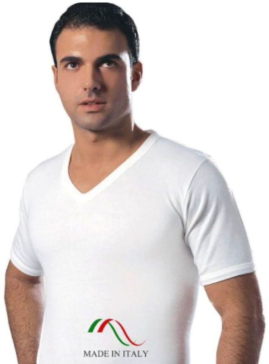 Maglia mezza manica collo a punta lana e cotone Art. 88 LEABLE