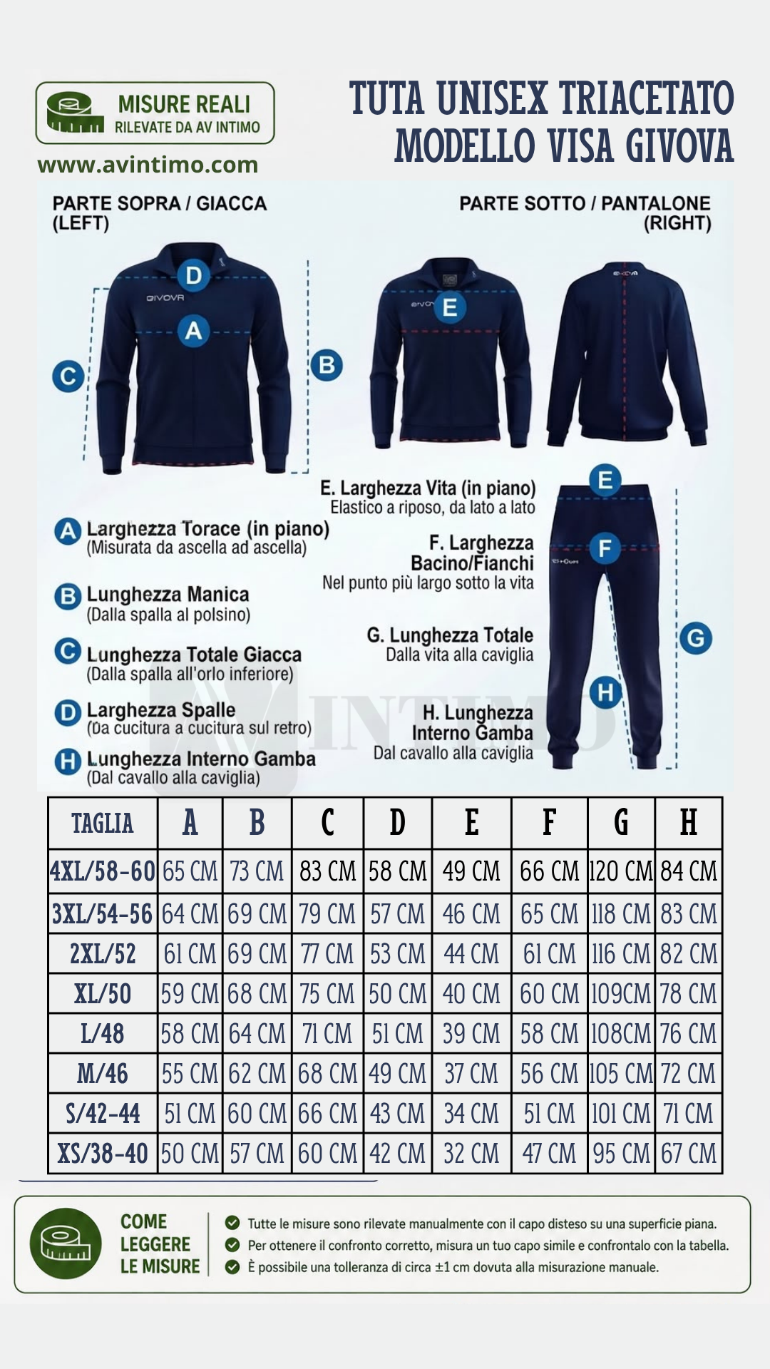Tuta Unisex Triacetato Modello Visa Blu/Giallo GIVOVA - Taglia 2XL