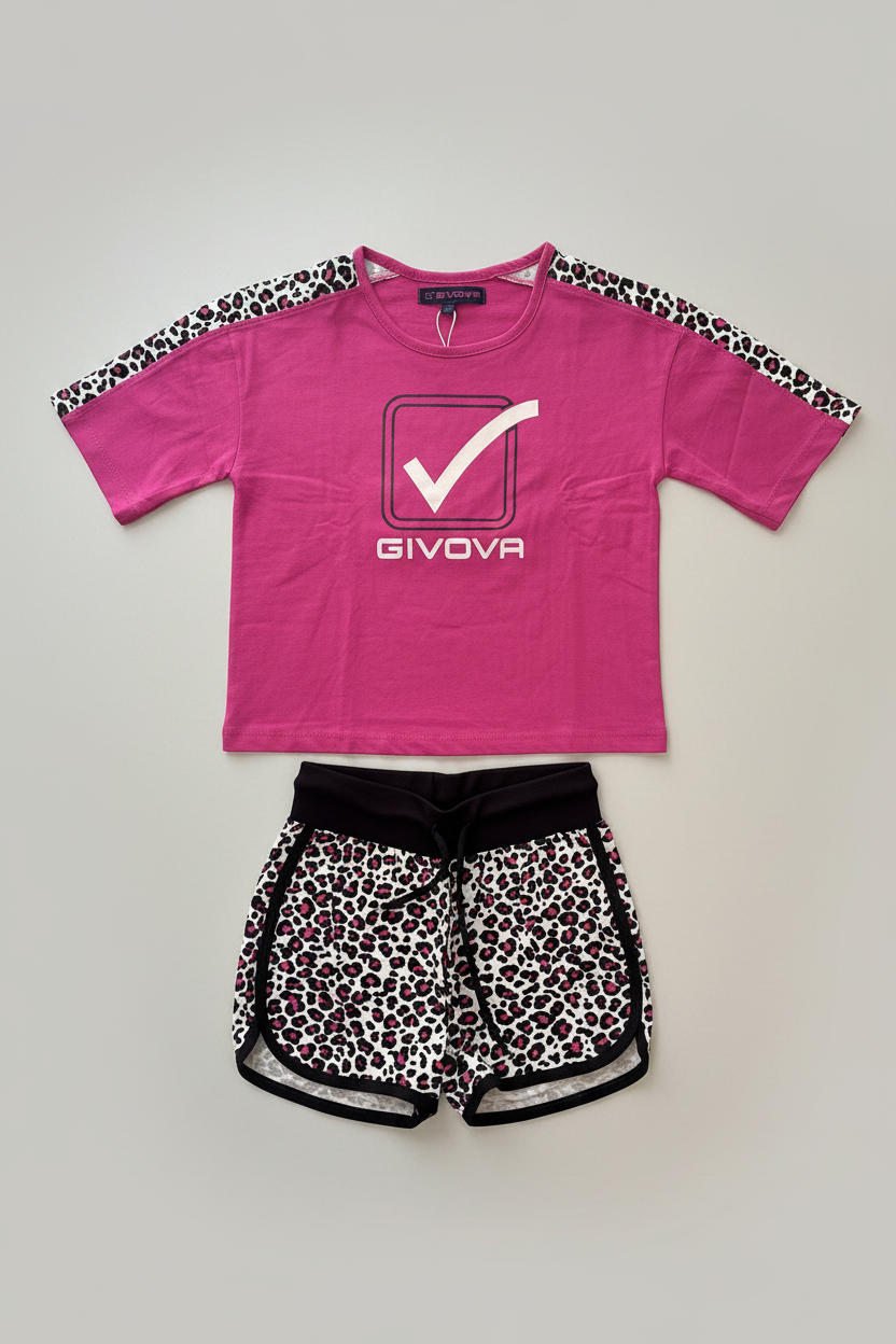 Completo Bambina T-Shirt e Shorts GIVOVA - Taglia 7 anni