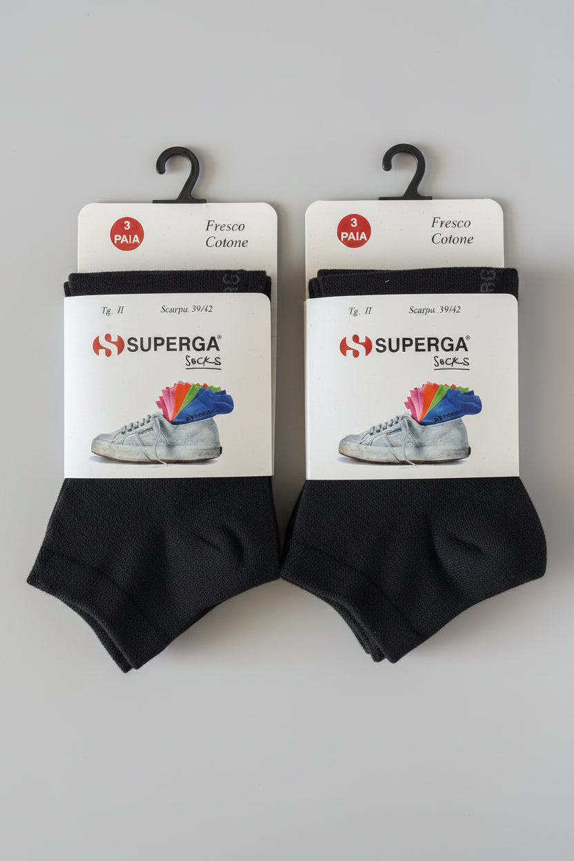 Tripack Calzini Corti Unisex in fresco cotone - SUPERGA