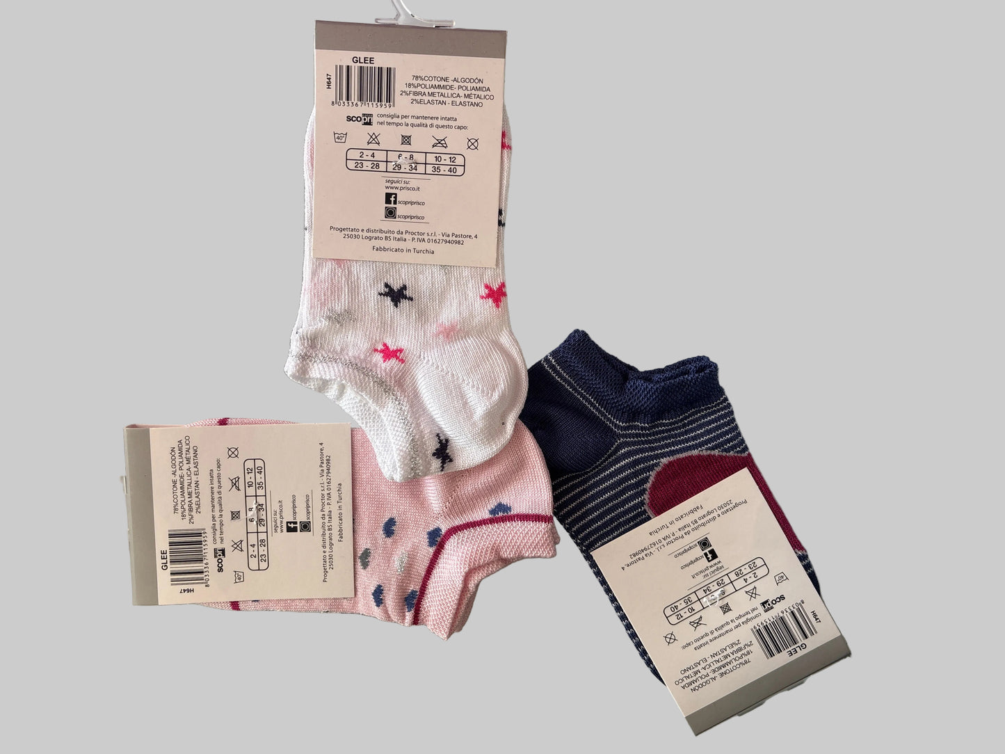 Tripack Calze Fantasmini Bambina filo di Scozia Fantasie Assortite SCOPRI