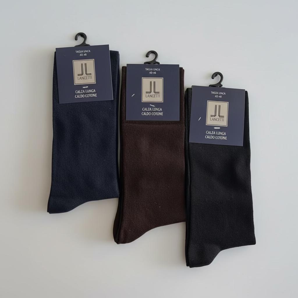 Calza Lunga Uomo Caldo Cotone Tinta Unita - Gentleman LANCETTI
