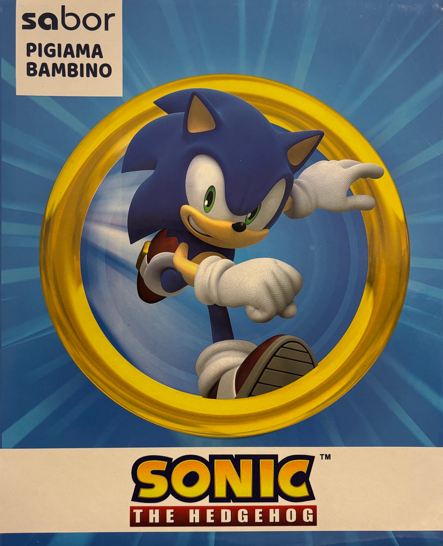 Pigiama bambino cotone felpato SONIC - Taglie dalla 3 alla 6 anni