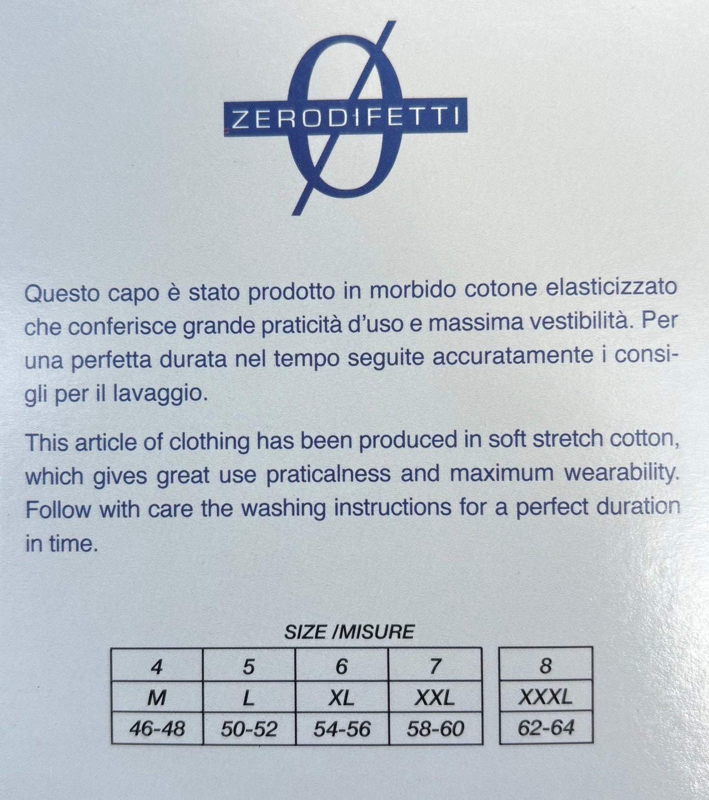 Slip Uomo in cotone ed elastico interno - ZERODIFETTI