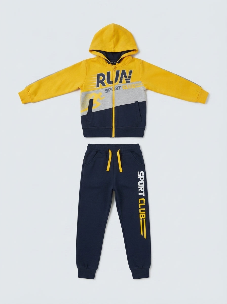 Tuta bambino in cotone garzato con zip e cappuccio LAST STAR - Taglie 3 e 4 anni