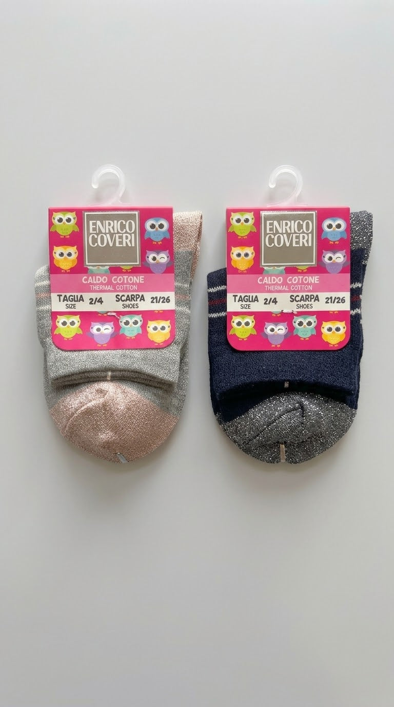 Bipack Calze corte invernali Bambina in caldo cotone ENRICO COVERI