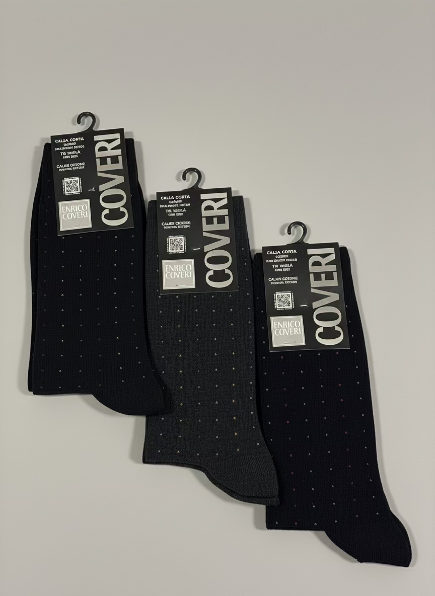 Calza Corta Uomo Caldo Cotone Fantasia Mini Pois - ENRICO COVERI