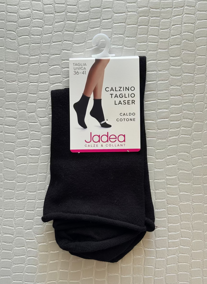 Calzino Taglio Laser Donna Caldo Cotone - JADEA