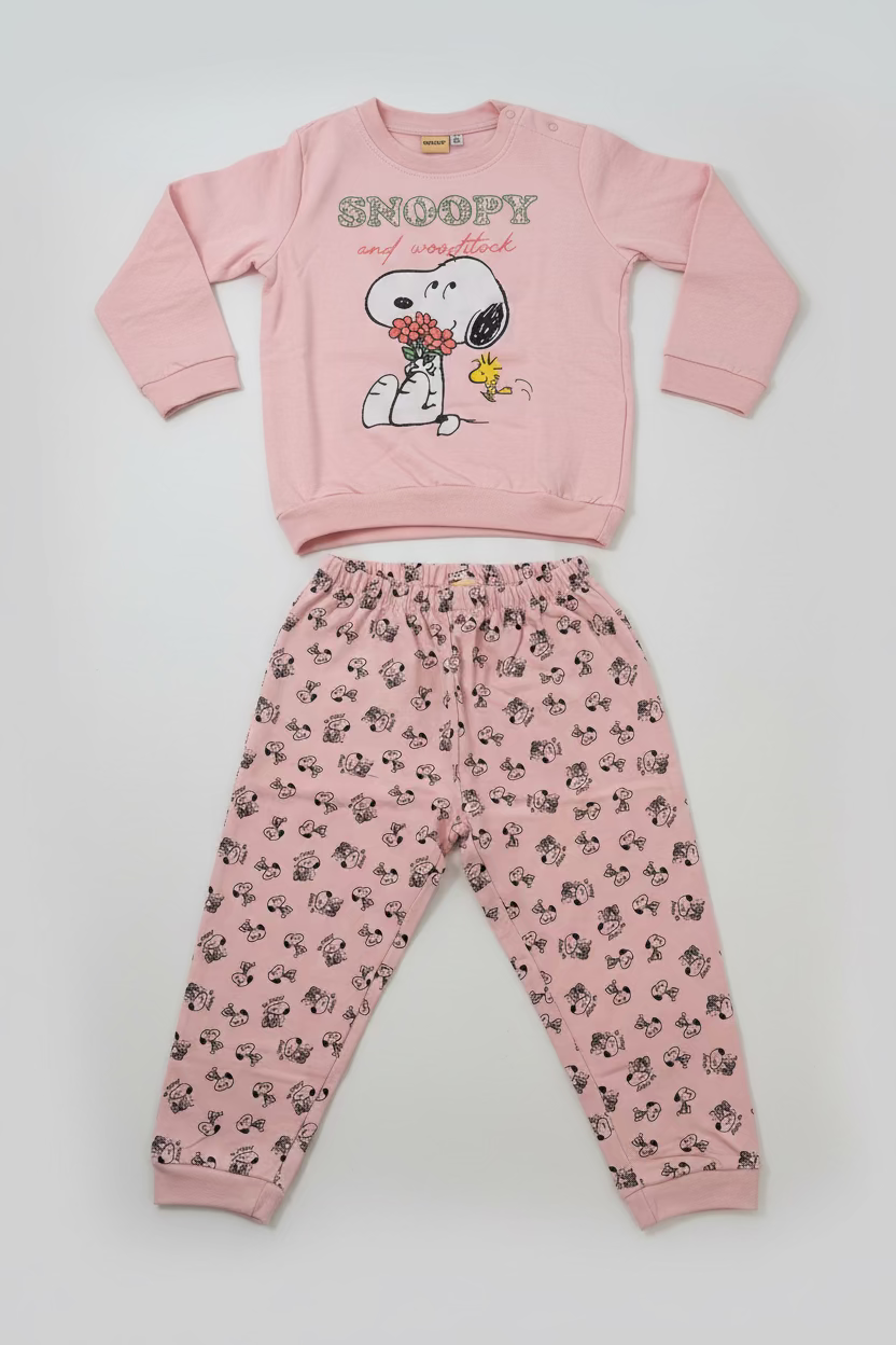 Pigiama Neonata in cotone felpato Sabor Peanuts Snoopy - Taglia 30 mesi