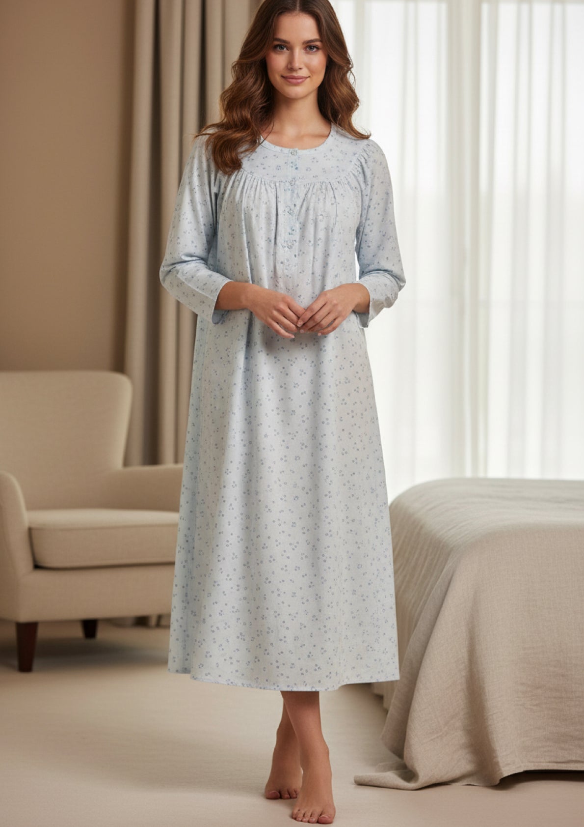 Camicia da notte in cotone LINCLALOR - Taglia 50