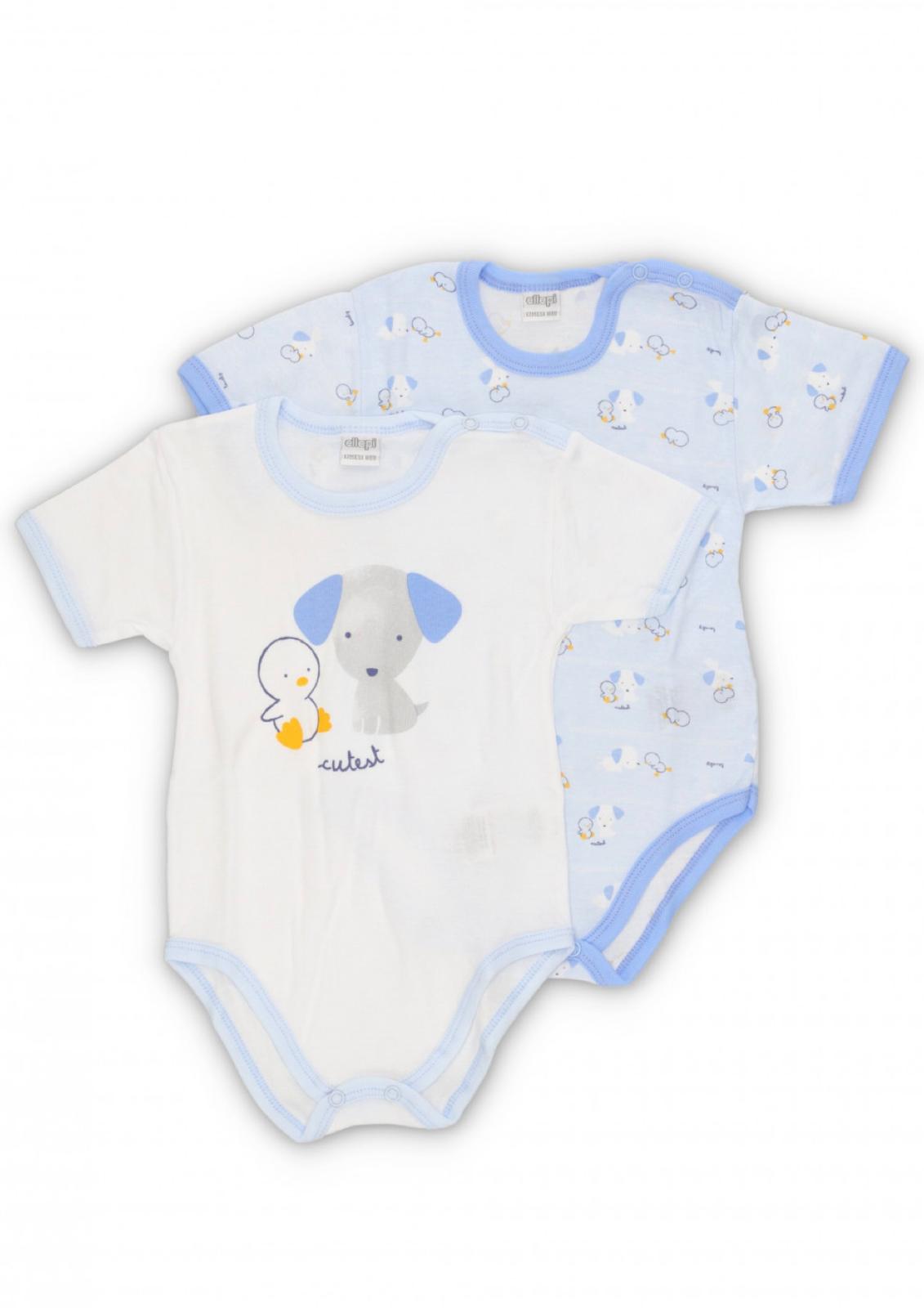Coppia body neonato puro cotone mezza manica ELLEPI