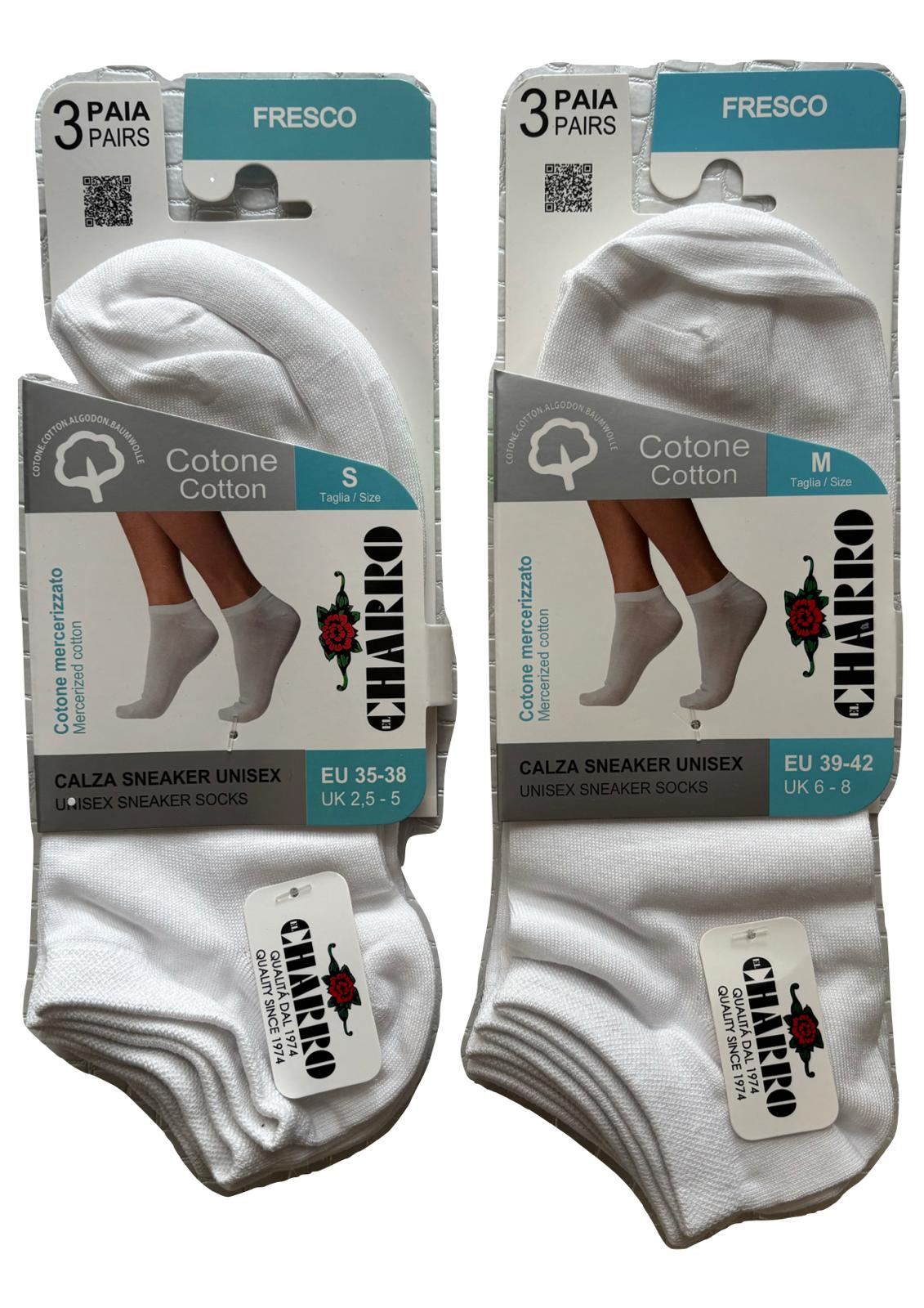 Calze Sneaker Unisex in cotone Confezione da 3 paia CHARRO