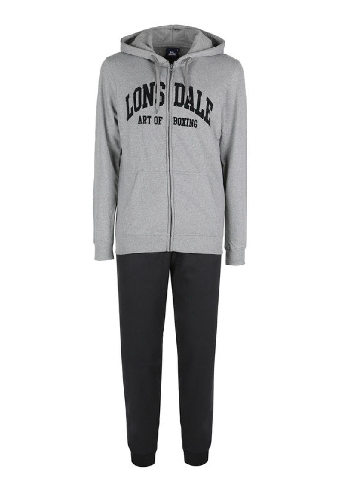 Tuta in felpa di cotone con cappuccio e zip LONSDALE