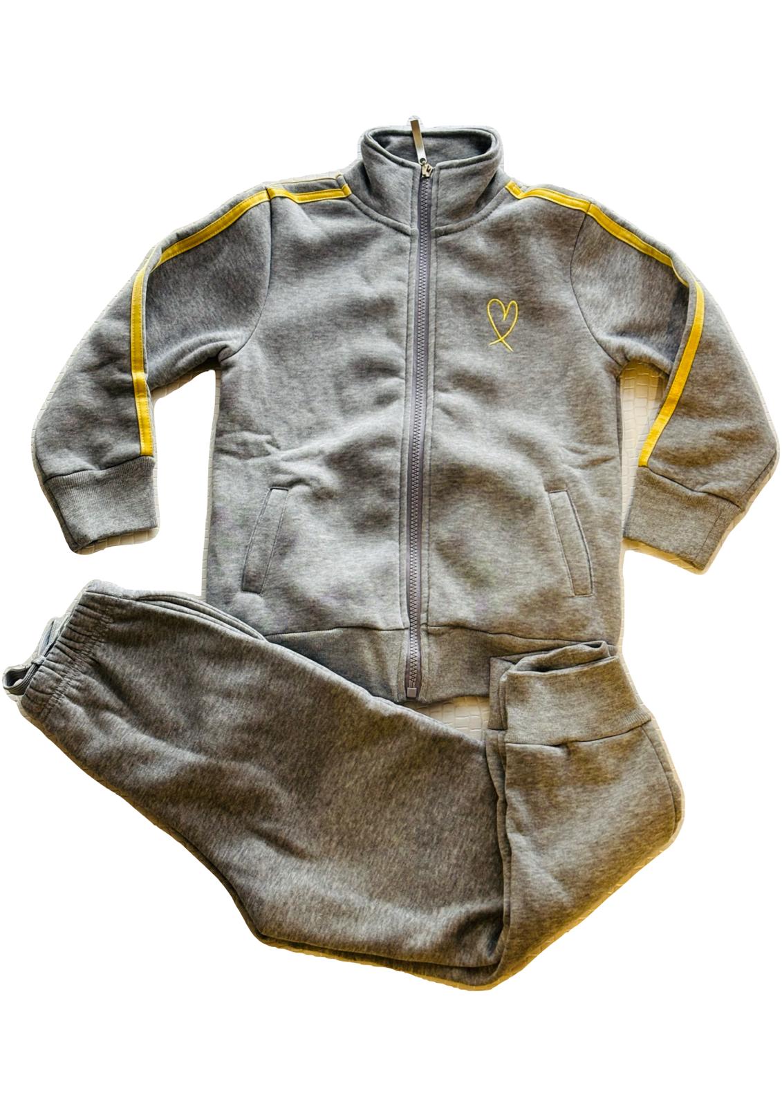 Tuta in Felpa Bimba con Zip e Bande Laterali Irge Sport Active - Taglia 5/6 anni