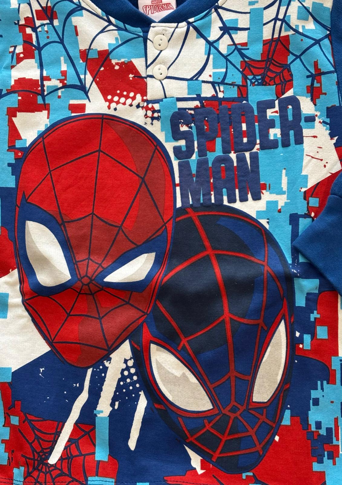 Pigiama bambino cotone felpato SPIDERMAN - Taglie 3/4 e 7/8 anni