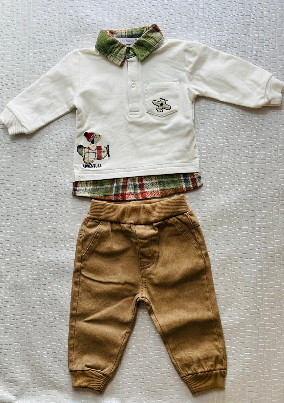 Completo Neonato maglia e pantalone in caldo cotone