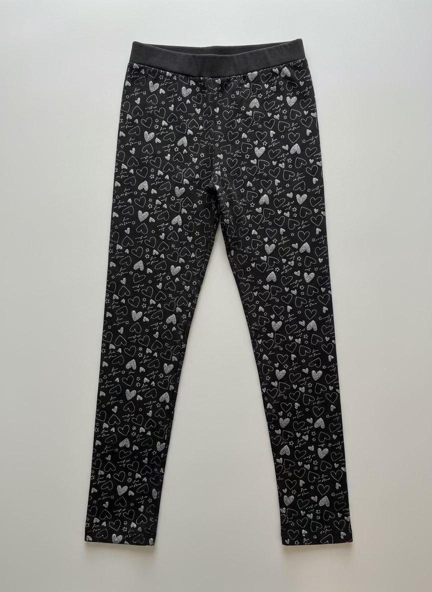 Leggings ragazza in caldo cotone con cuori glitter MISS IMAGE
