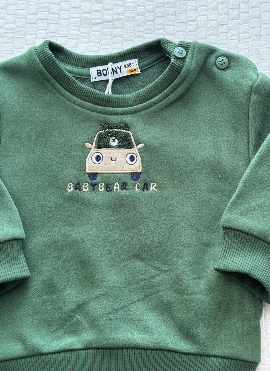 Completo Neonato in Felpa "Baby Bear Car"