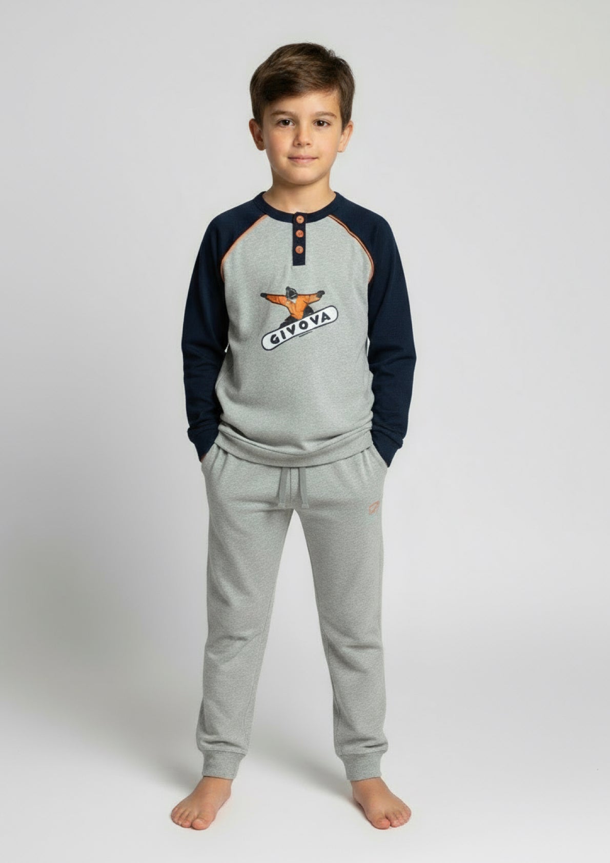 Pigiama Bambino manica lunga Caldo Cotone GIVOVA - Taglia 7/8 anni