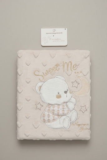 Copertina Lettino ricamata pile Bubble double-face NAZARENO GABRIELLI