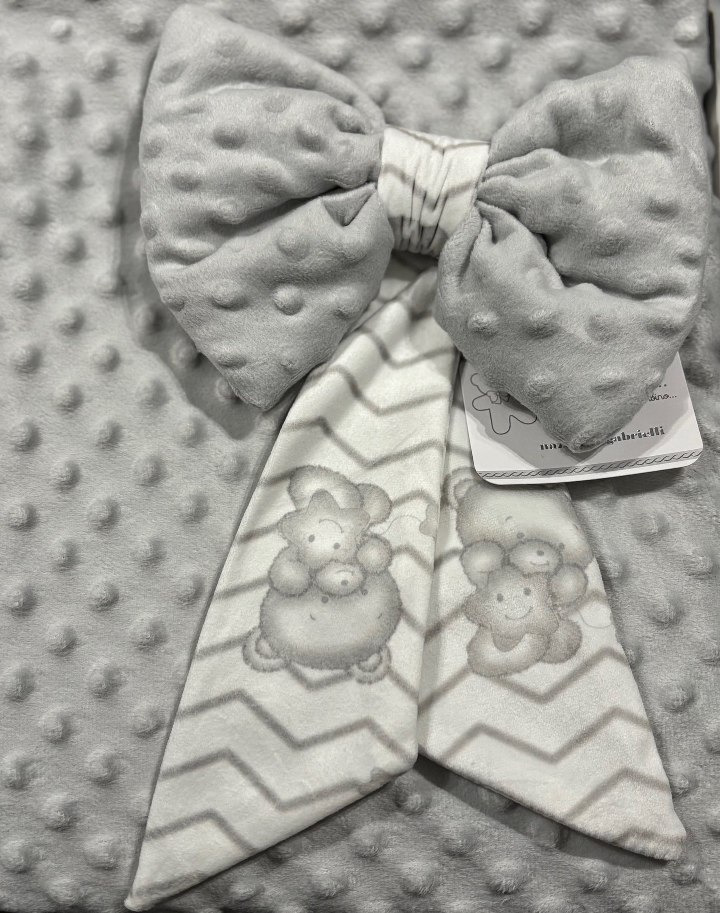 Coperta lettino in pile bubble "Double Face" con fiocco NG-4841 NAZARENO GABRIELLI