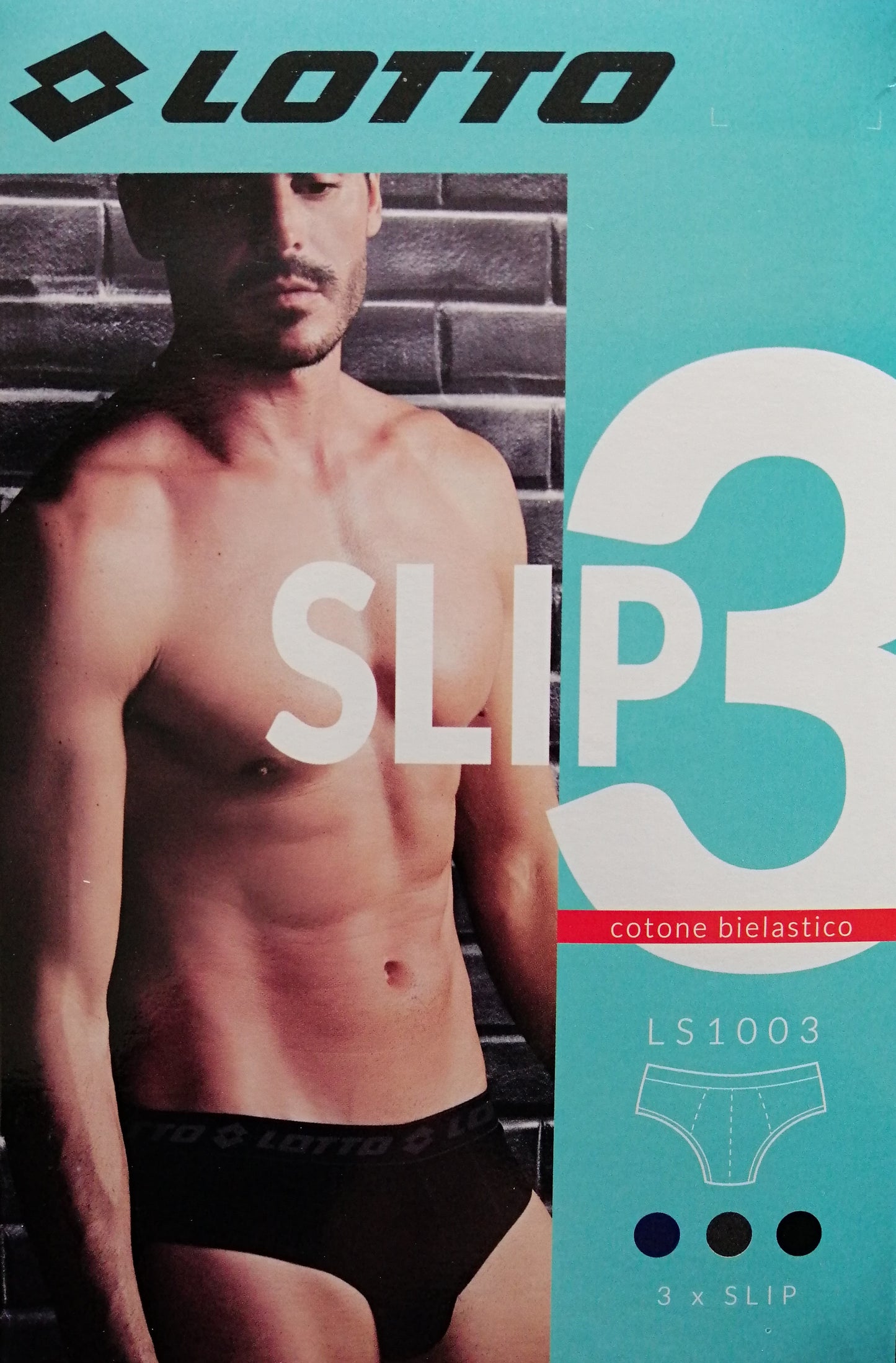 Tripack Slip in cotone elastico in vita con scritta marchio LOTTO