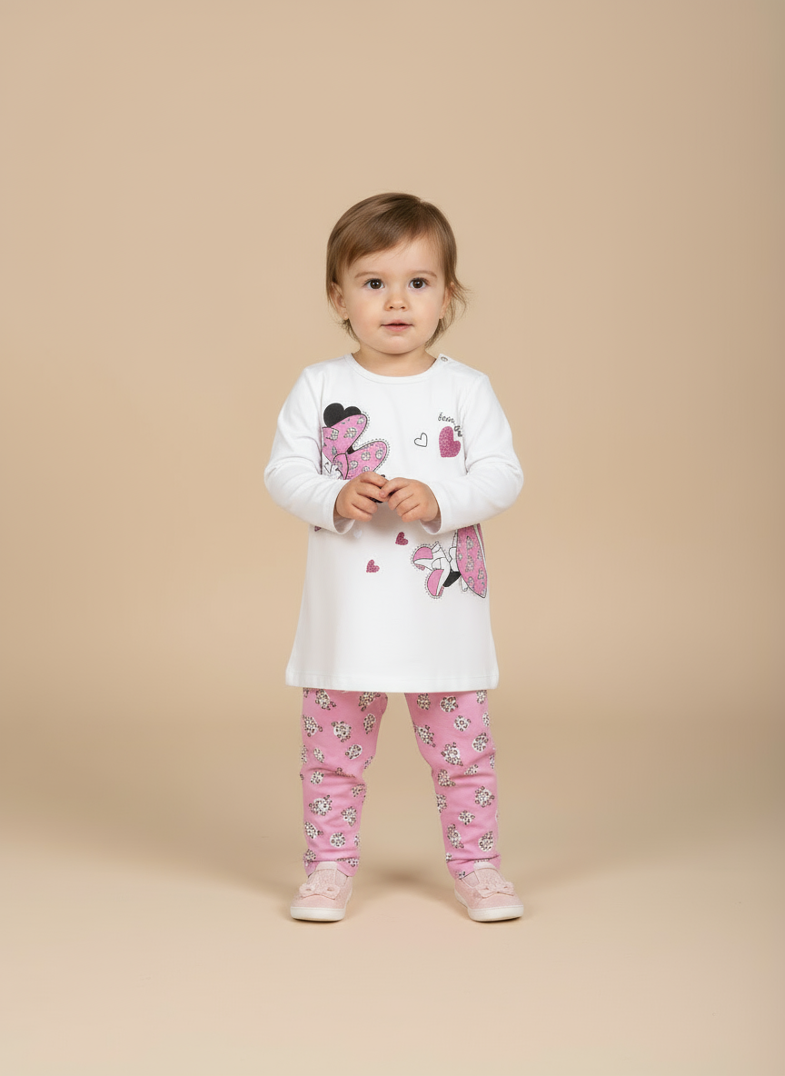 Completo neonata 2 pezzi con dettagli strass MISS BELLINA