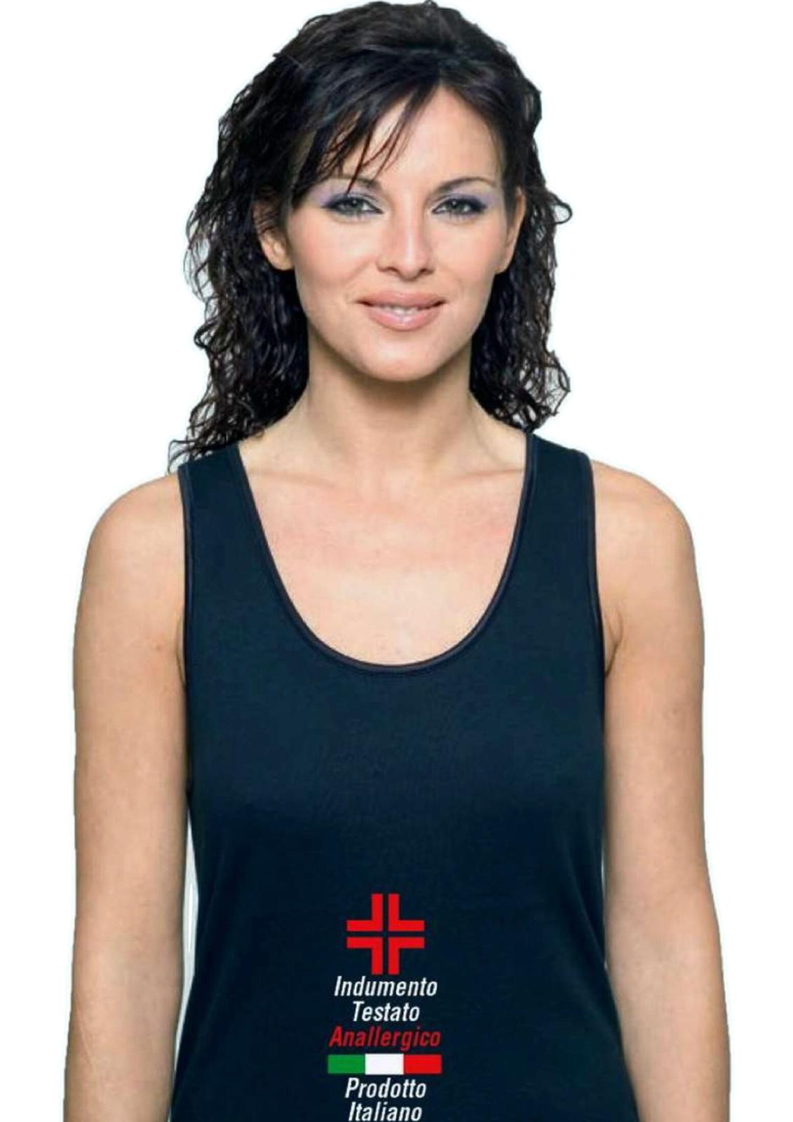 Maglia donna spalla larga 100% cotone interlock felpato bordo raso LEABLE
