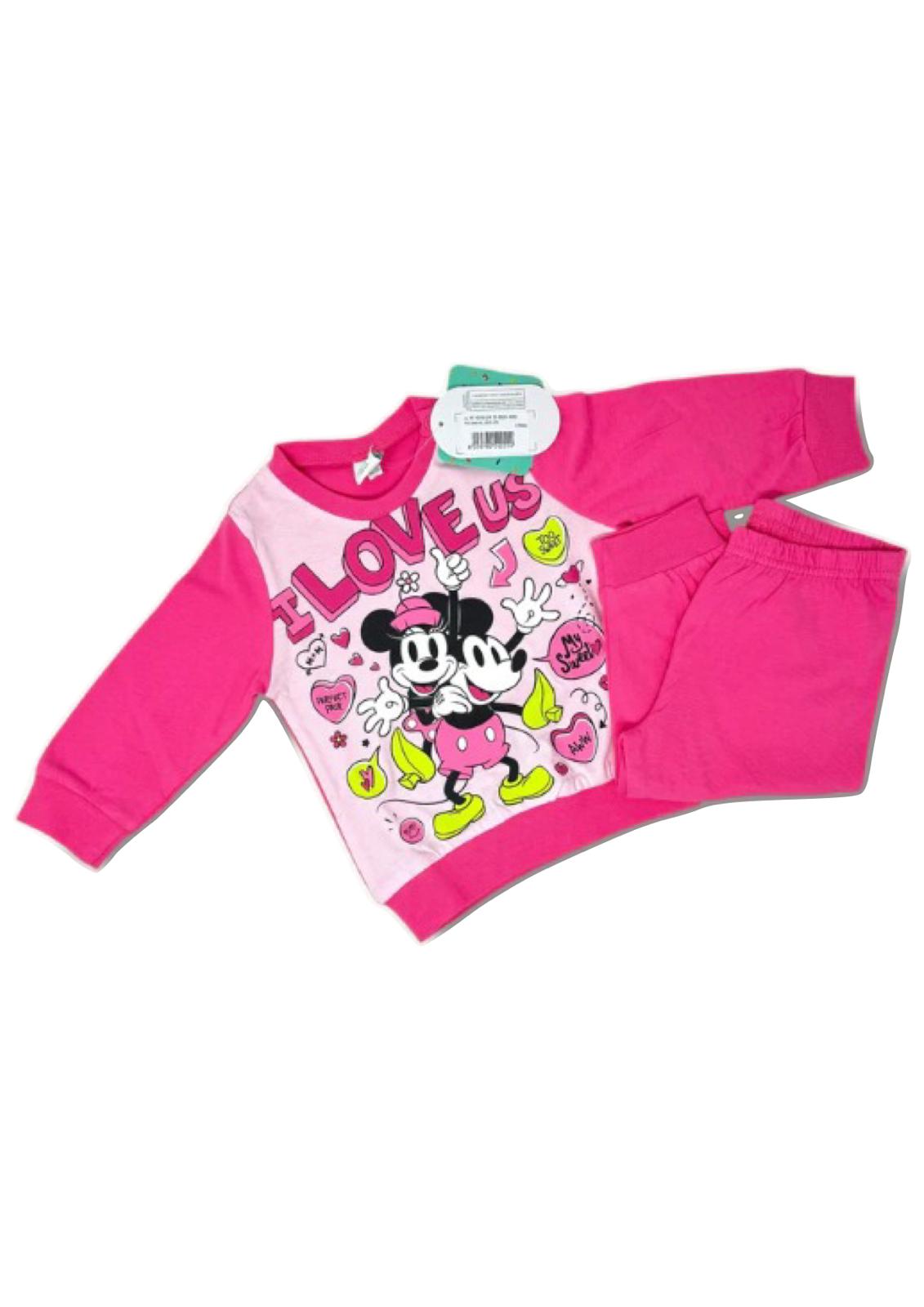 Pigiama Neonata e Bambina manica lunga primaverile in Jersey di Cotone Minnie Disney ELLEPI