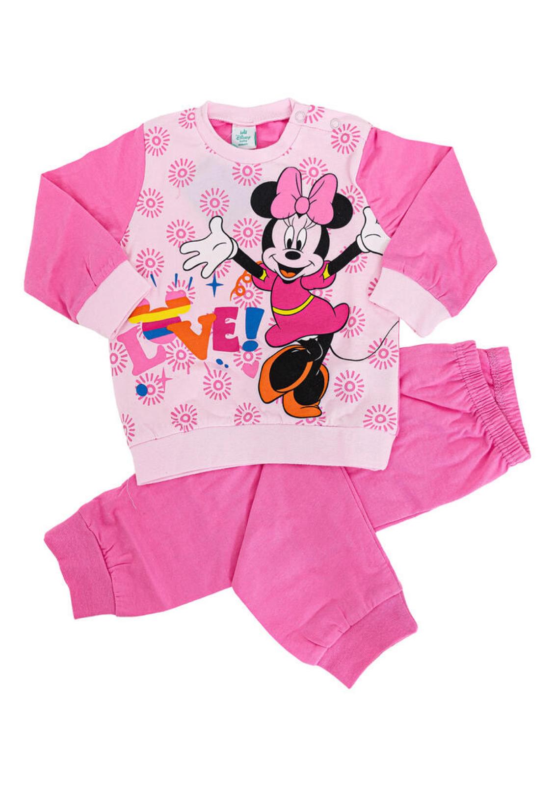 Pigiama Neonata e Bambina manica lunga primaverile in Jersey di Cotone Minnie Disney ELLEPI