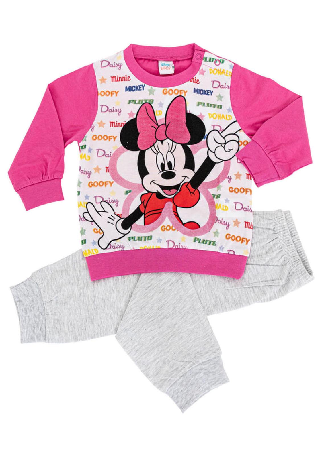 Pigiama Neonata manica lunga primaverile in Jersey di Cotone Minnie Disney ELLEPI
