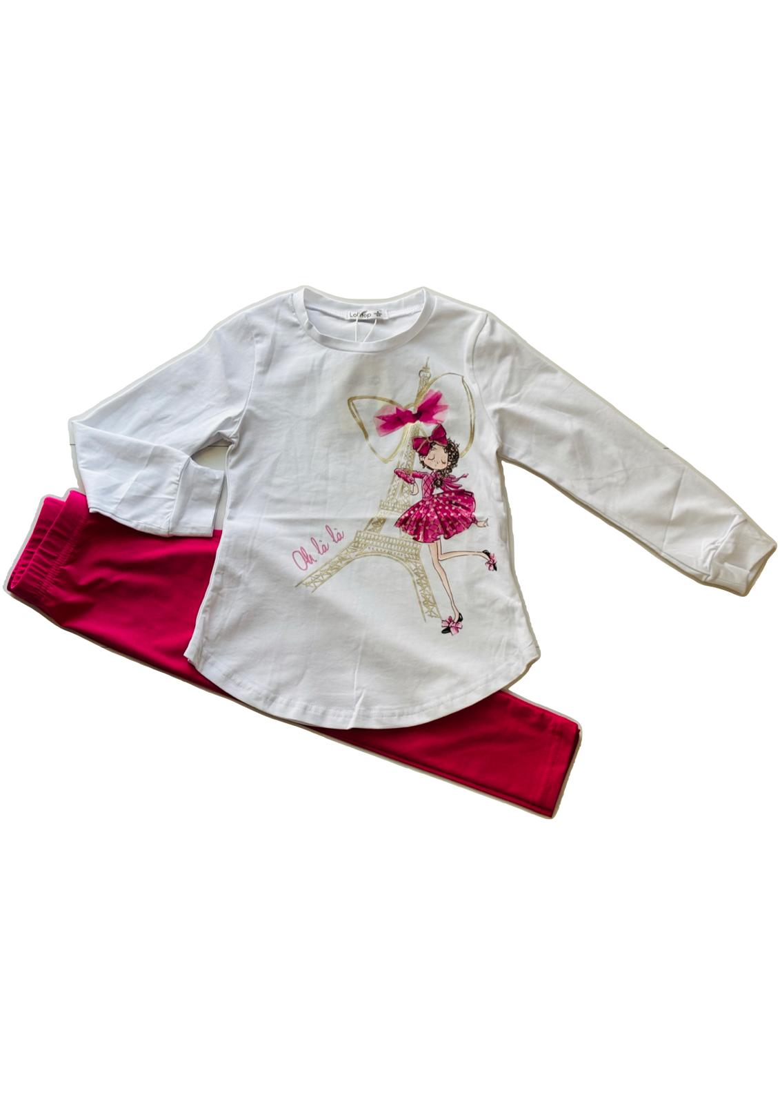 Completo Bambina T-Shirt manica lunga jersey e leggins LOLLITOP