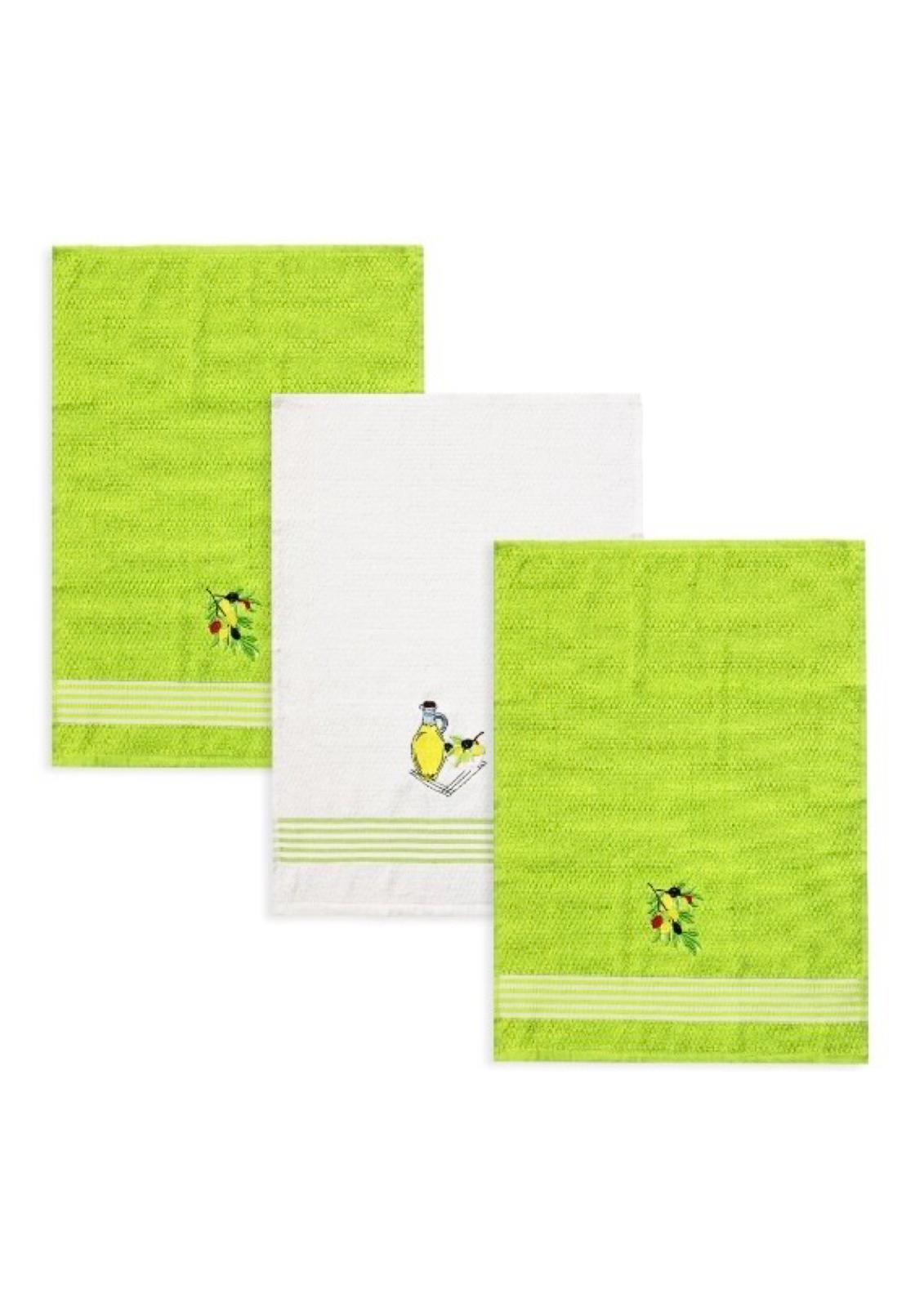 Set 3 strofinacci da cucina canovacci in spugna Jacquard PREZIOSA