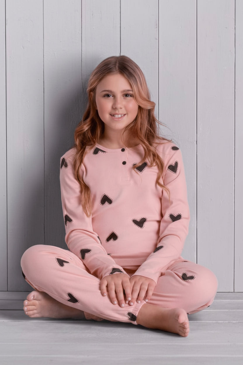 Pigiama ragazza caldo cotone LOVE&BRA - Taglia 14 anni