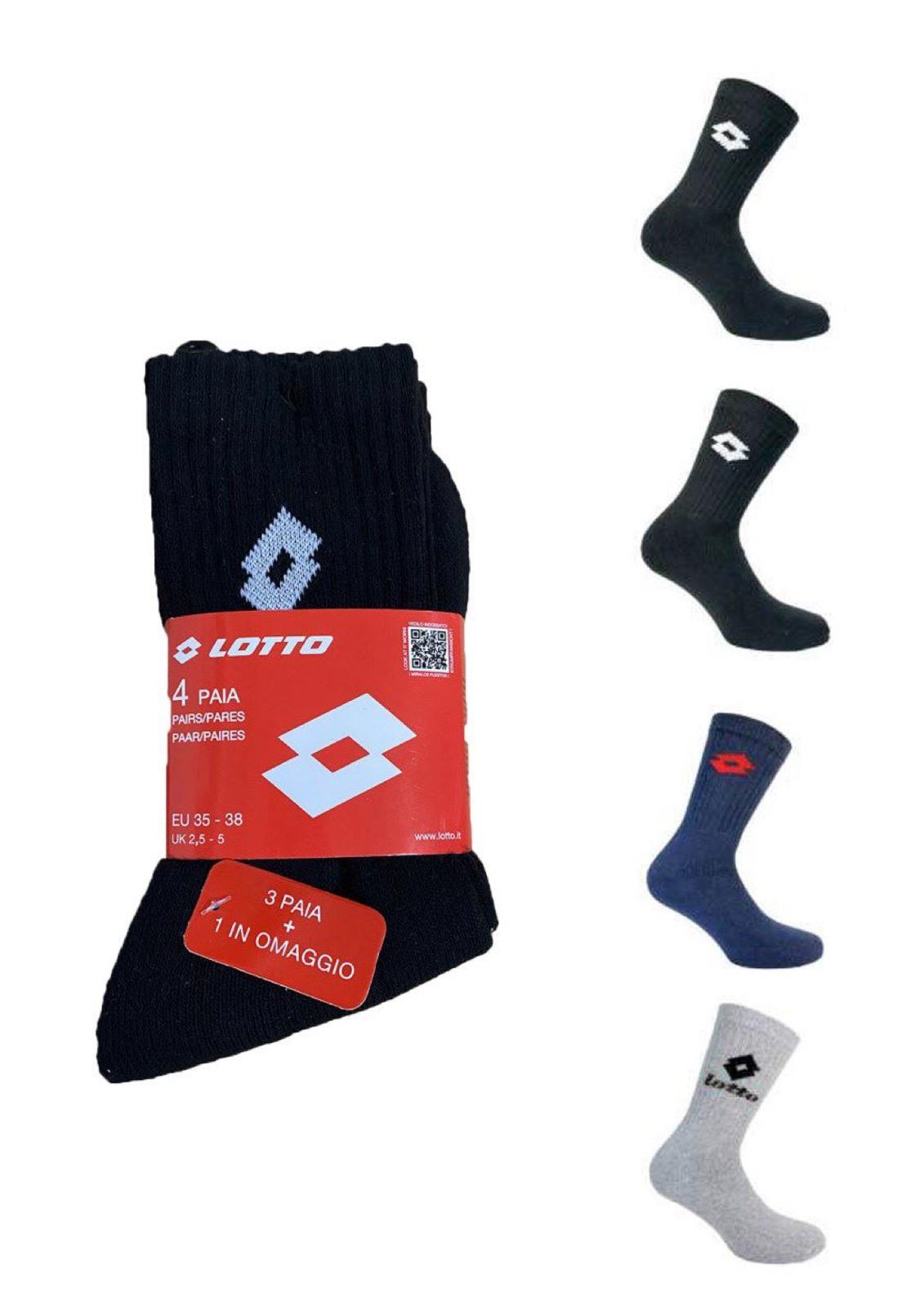 Confezione 4 paia calza tennis unisex logo LOTTO