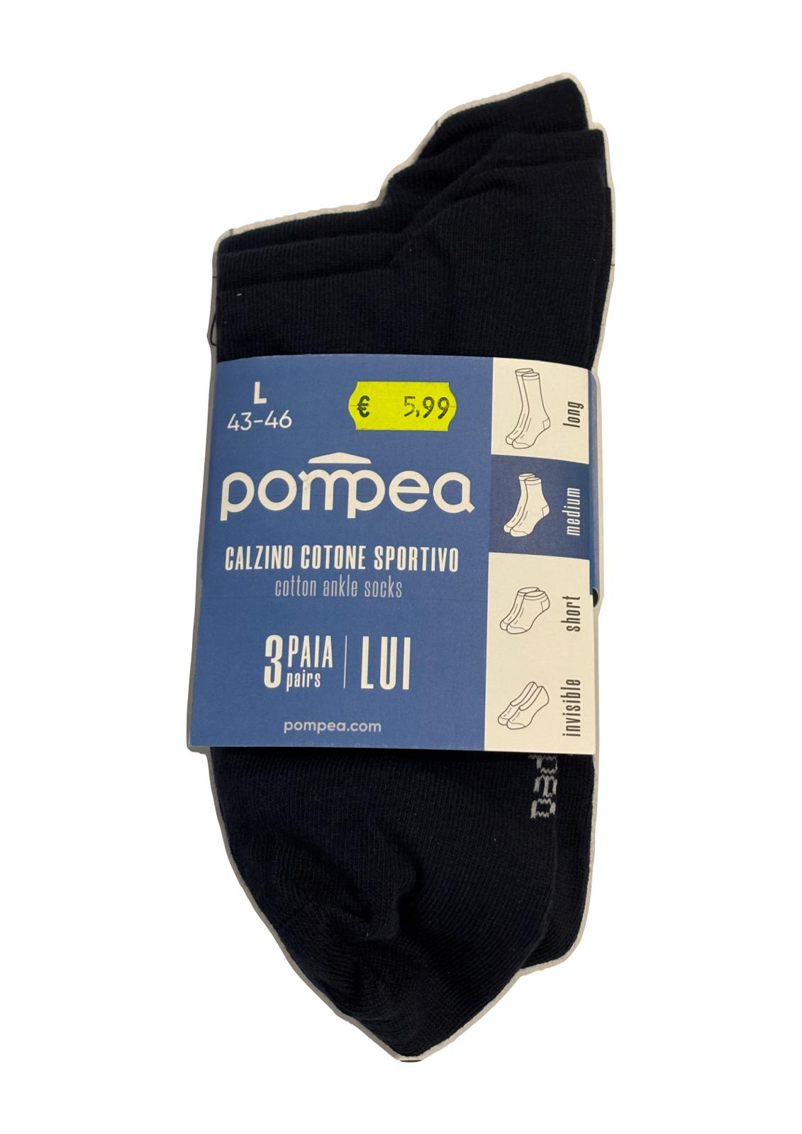 Tripack Calzino Uomo sportivo Bike Socks POMPEA