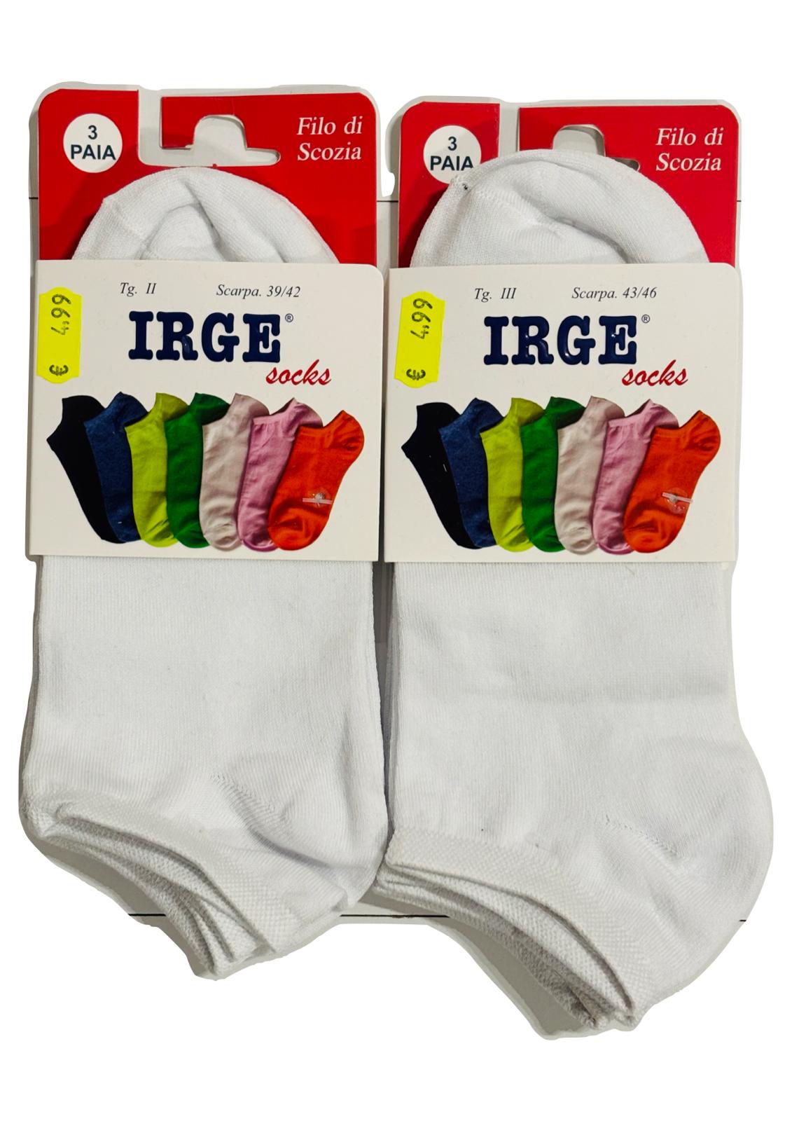 Calza Fantasmino Filo di Scozia Unisex Confezione 3 Paia IRGE