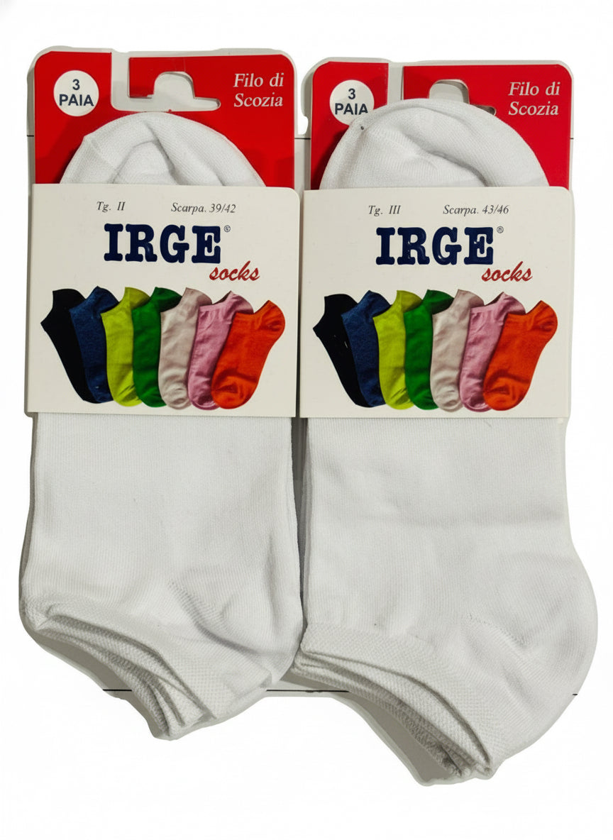 Calza Fantasmino Filo di Scozia Unisex Confezione 3 Paia - IRGE
