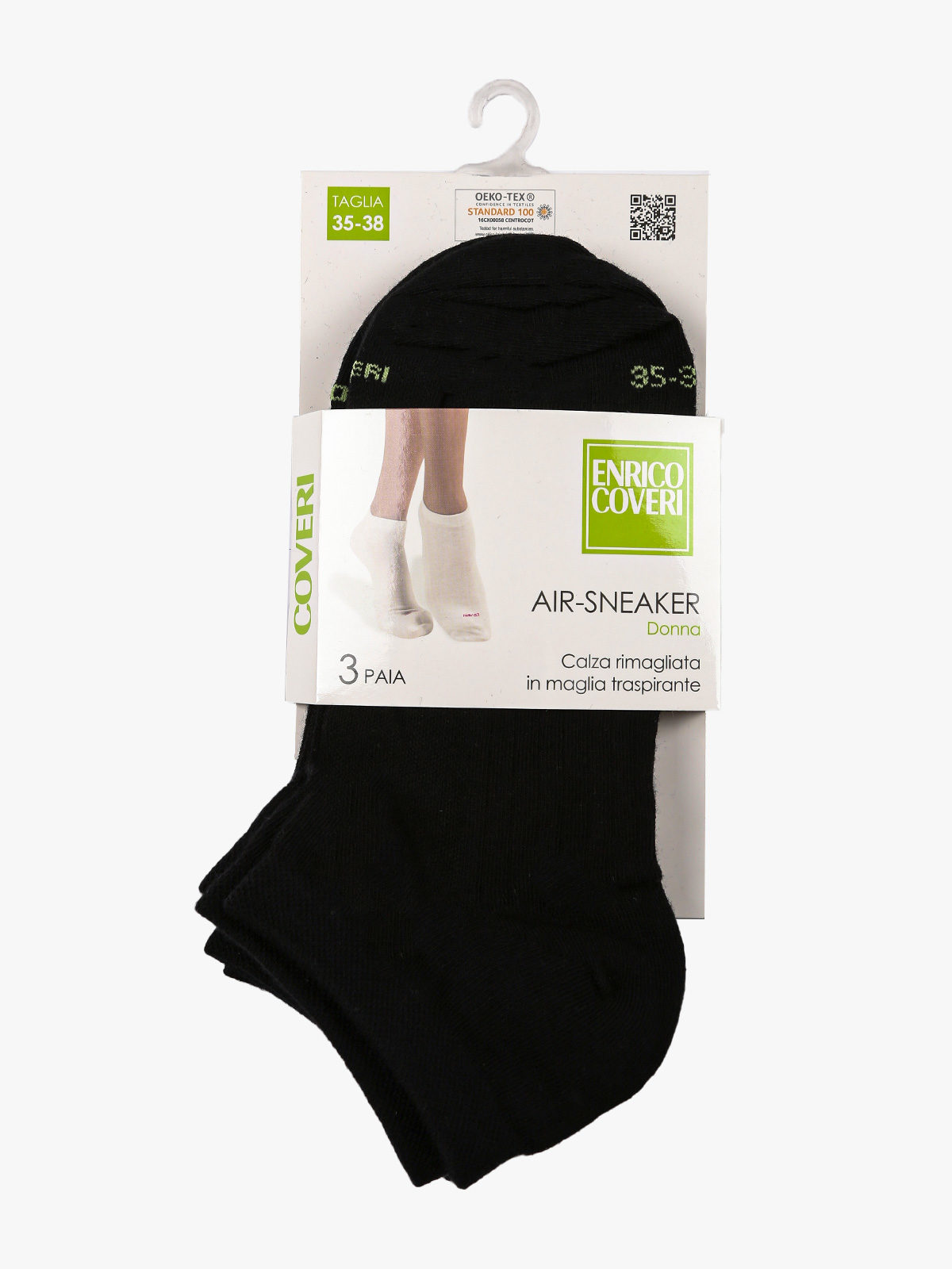 Tripack Calza Corta Donna Air Sneaker Traspirante ENRICO COVERI