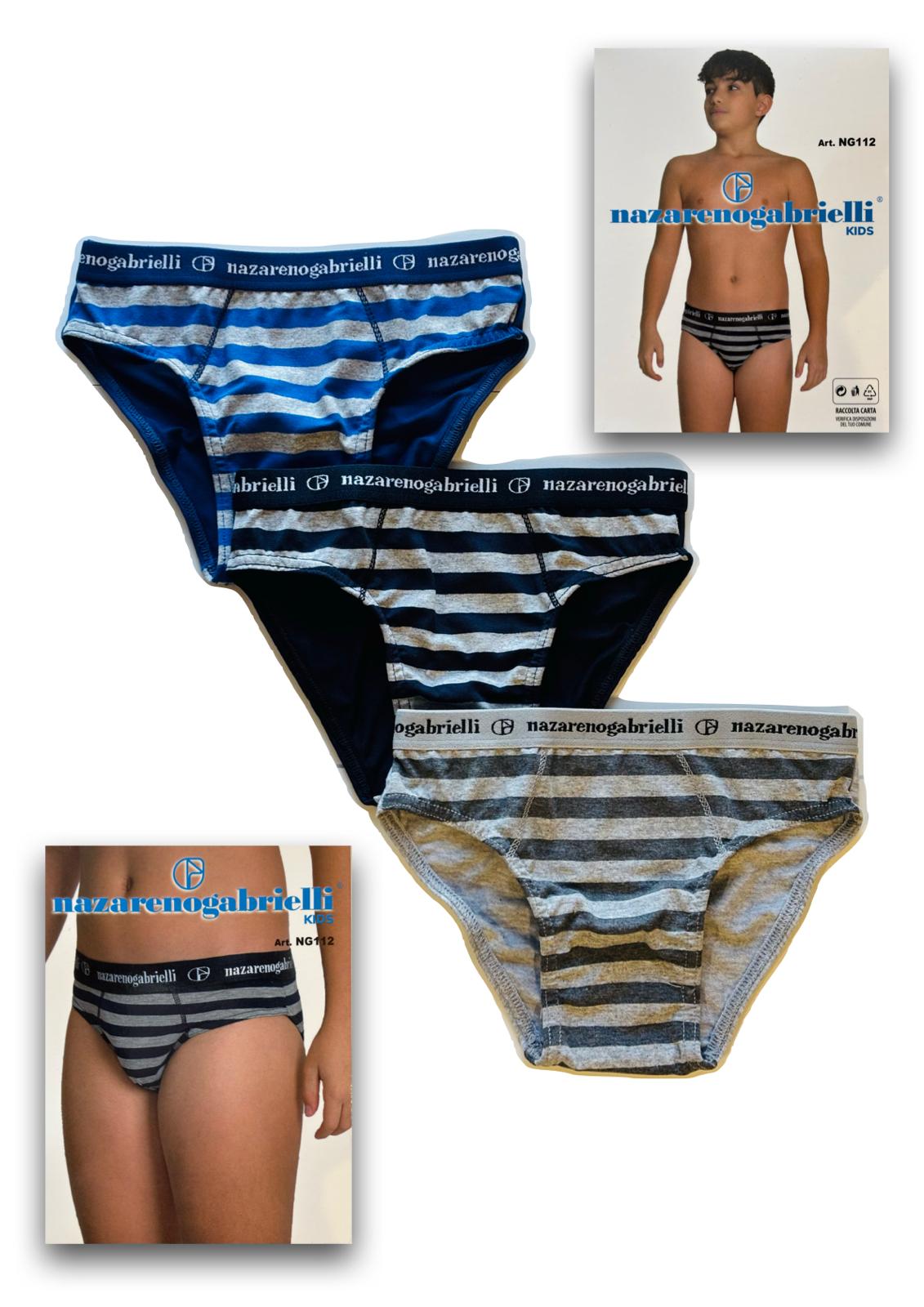 Slip Bambino a righe con elastico esterno NAZARENO GABRIELLI
