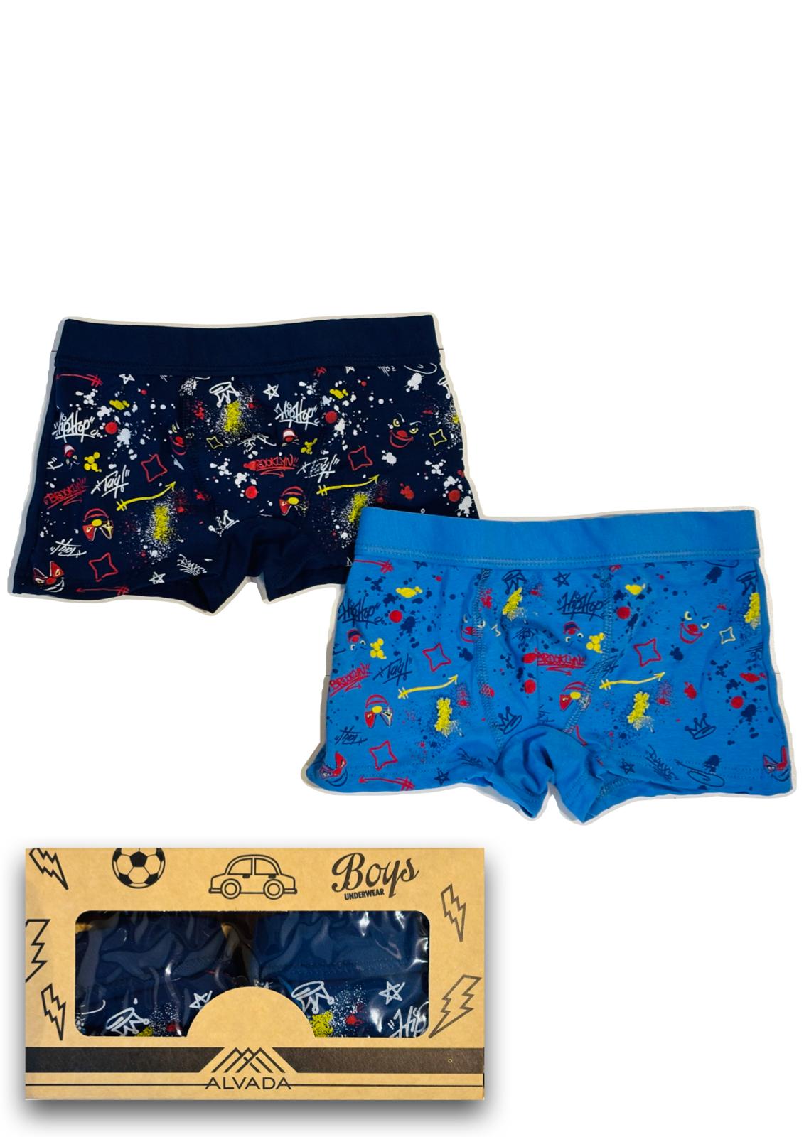 Confezione da 2 Boxer Bambino con elastico interno ALVADA