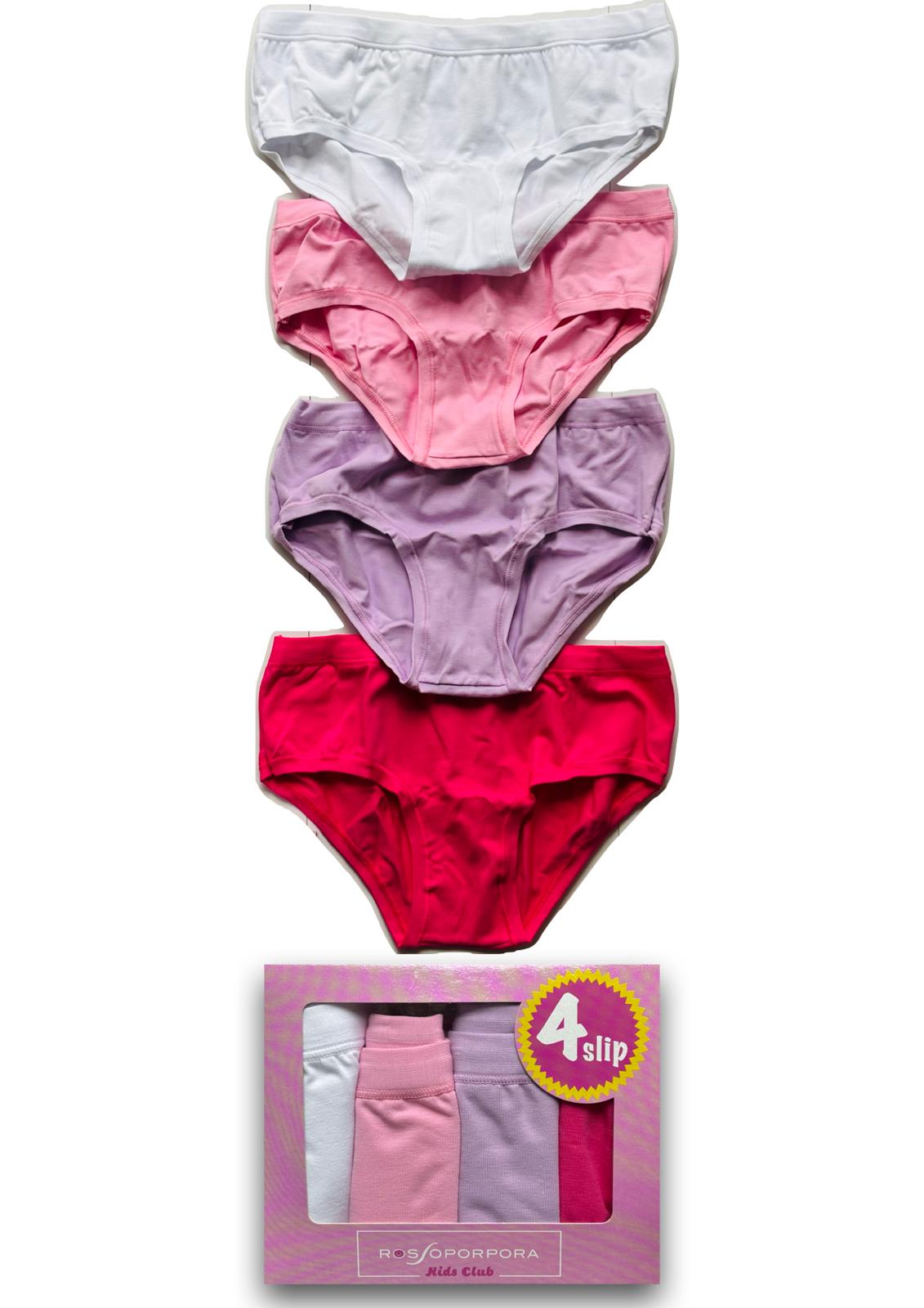 Confezione da 4 Slip Ragazza ROSSOPORPORA KIDS