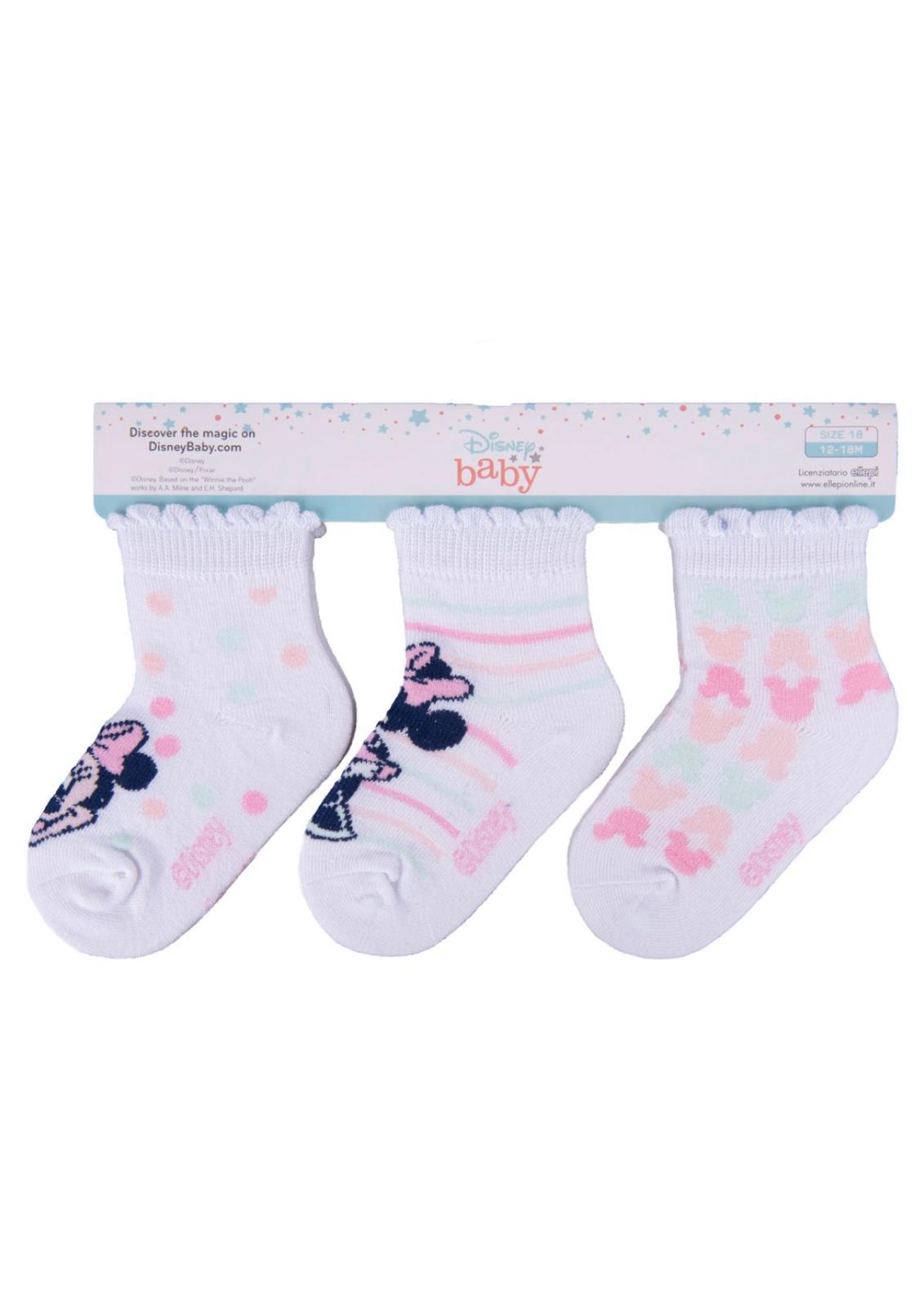 Tris calzini Neonata Cotone DISNEY ELLEPI