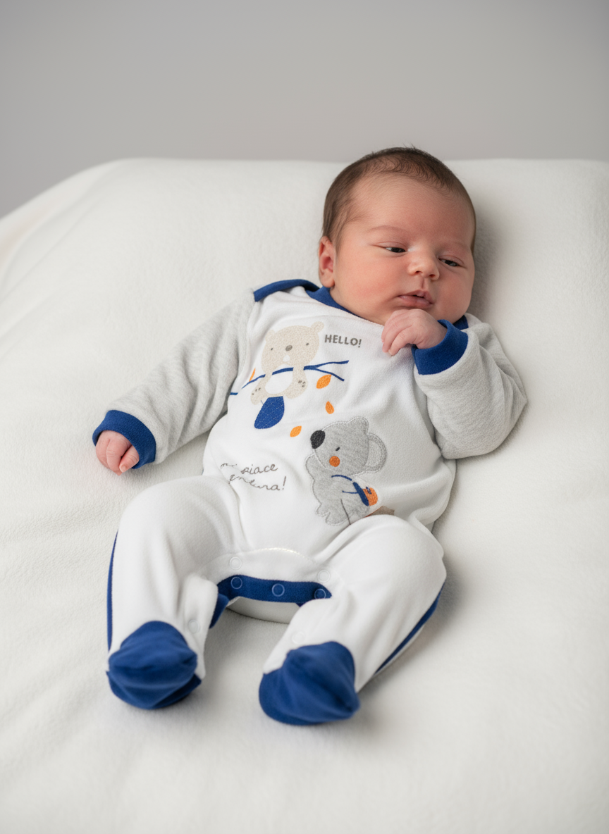 Tutina Neonato in ciniglia ELLEPI