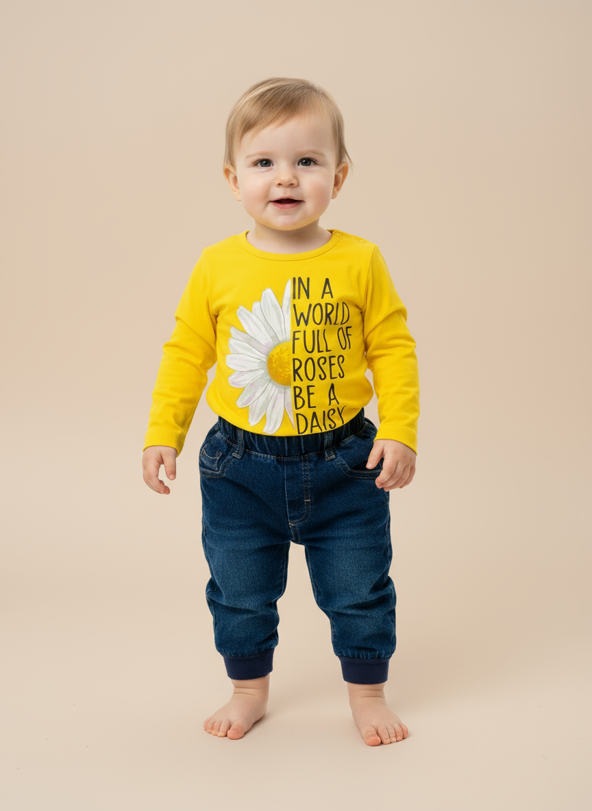 Completo Neonata 2 pezzi T-Shirt manica lunga + Jeans NAZARENO GABRIELLI