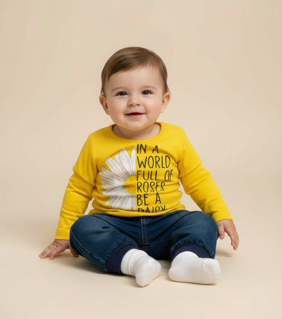 Completo Neonata 2 pezzi T-Shirt manica lunga + Jeans NAZARENO GABRIELLI - Taglie 3/6 e 12/18 mesi