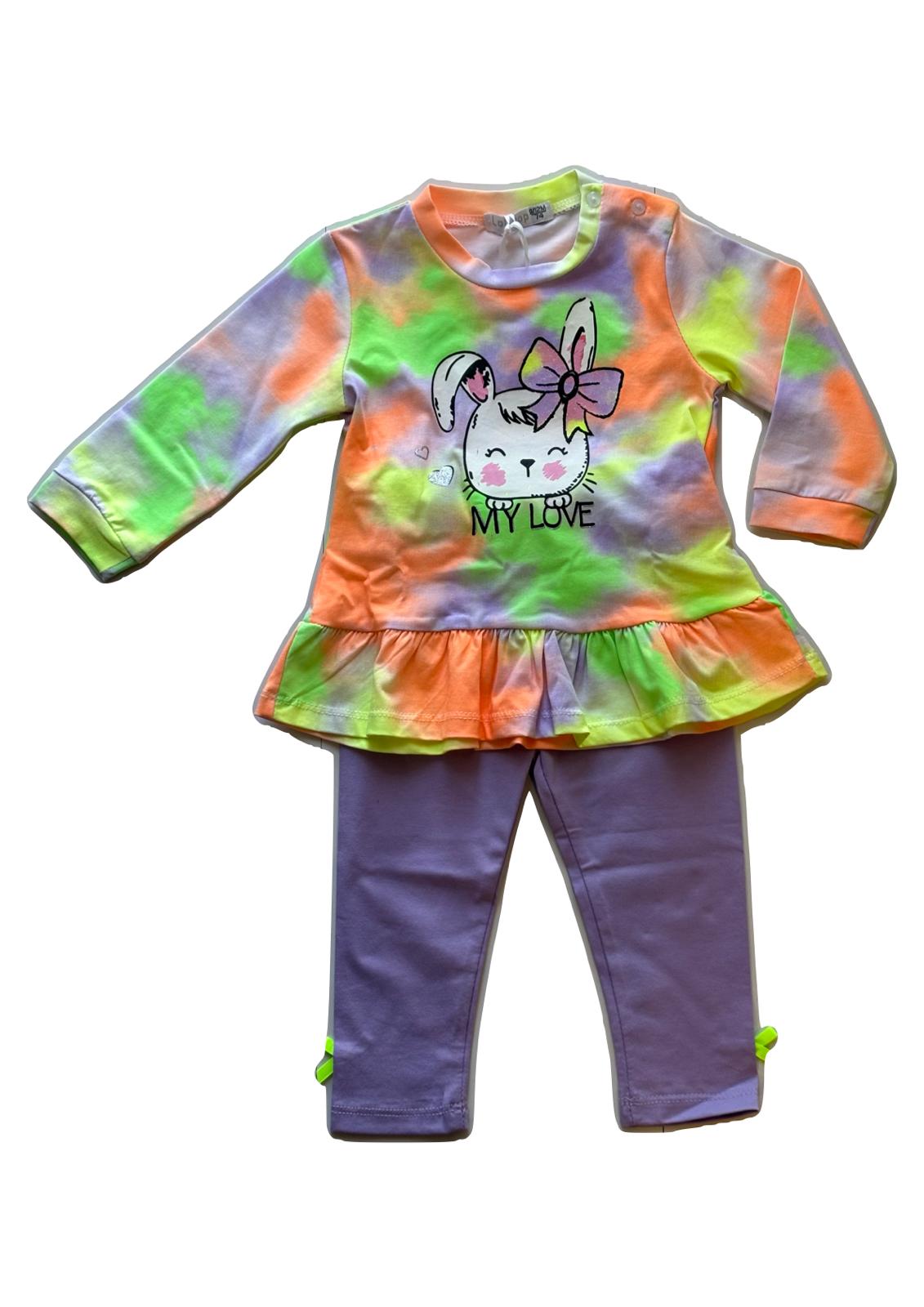 Completino 2 pezzi T-shirt manica lunga + leggins LOLLITOP